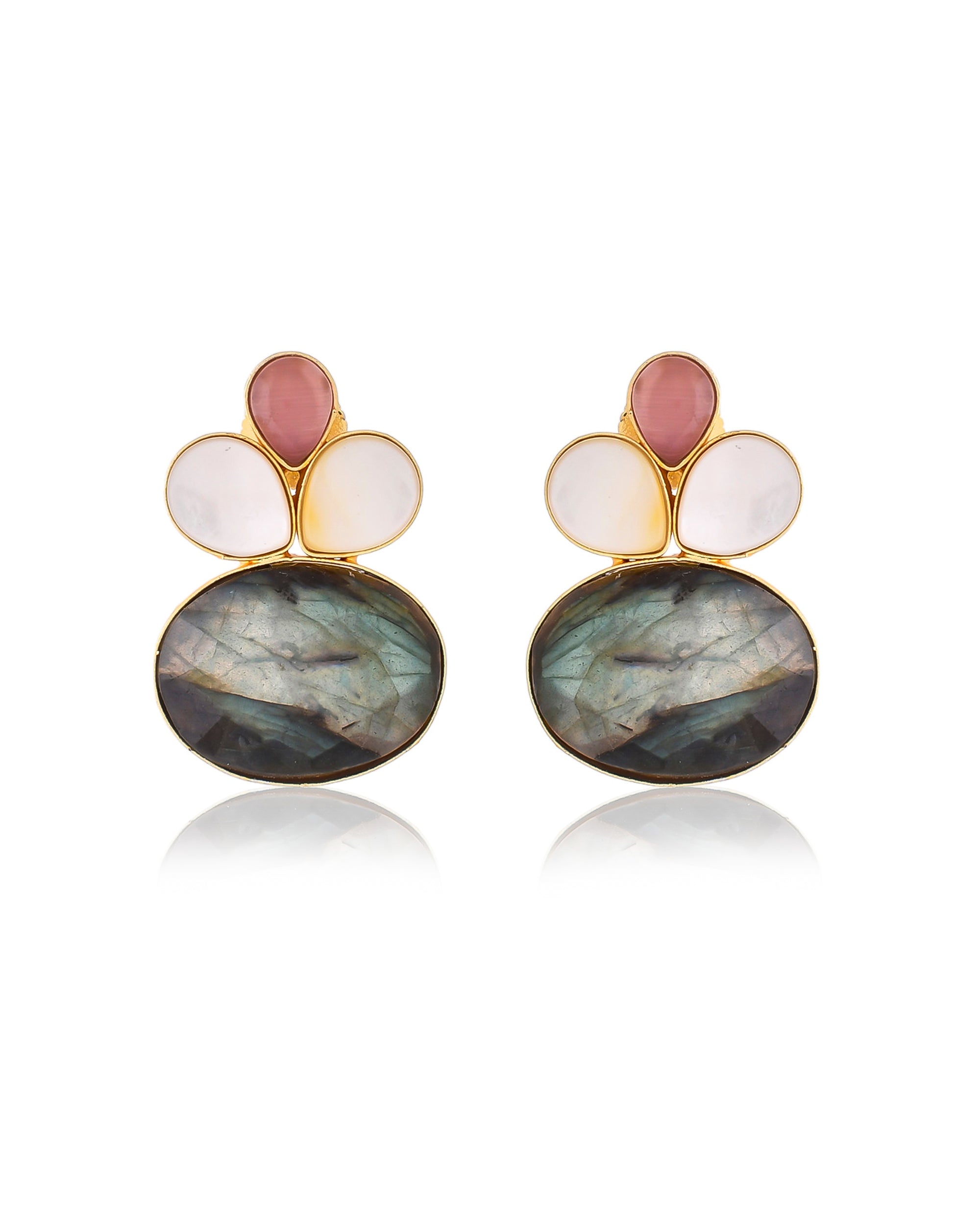 INTRICATE LABRADORITE STUDS